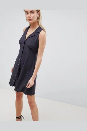 ASOS Sleeveless Button Through Mini Skater Dress