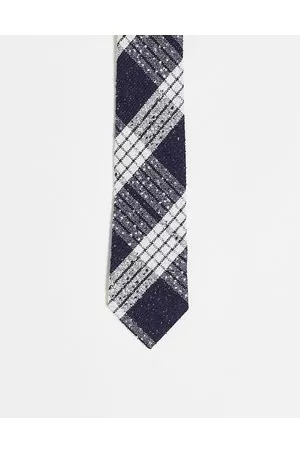 Harry Brown Checked tie in and white