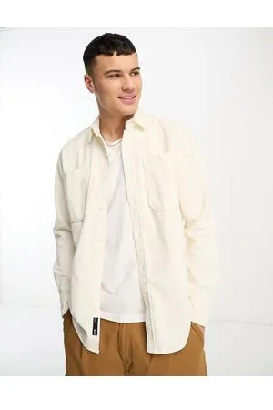 Only & Sons Cord overshirt in cream