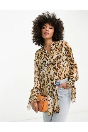 River Island Leopard print chiffon blouse in brown