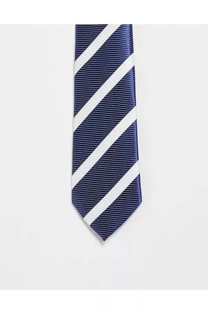 French Connection Stripe tie in navy and