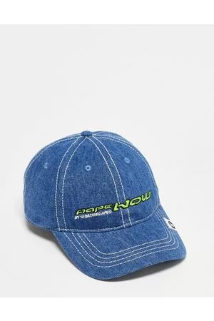 AAPE BY A BATHING APE Aape by A Bathing Ape now baseball cap in denim with green logo embroidery