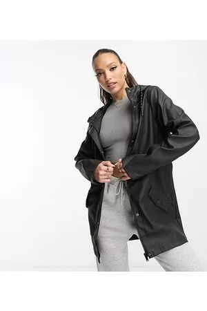 VERO MODA Rubberised hooded raincoat in