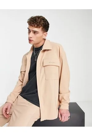 Sixth June Pleated shirt in beige