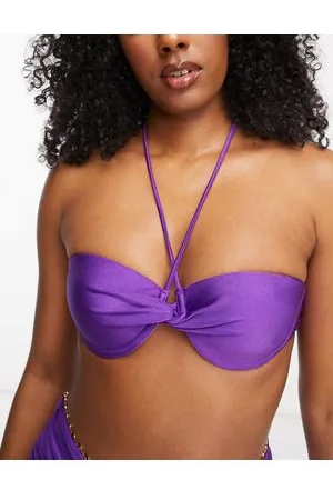 River Island Strappy twist balconette bikini top in