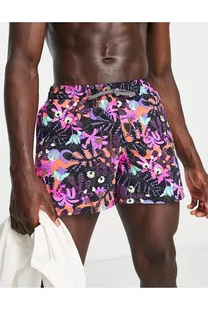Nike Hombre Trajes de baño - Nike wimming Icon 5 inch tropical patterned swim shorts in dark