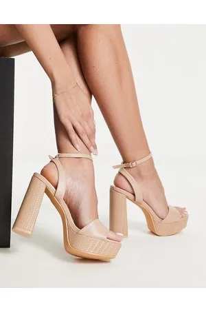 Glamorous Espadrille platform heel sandals in beige