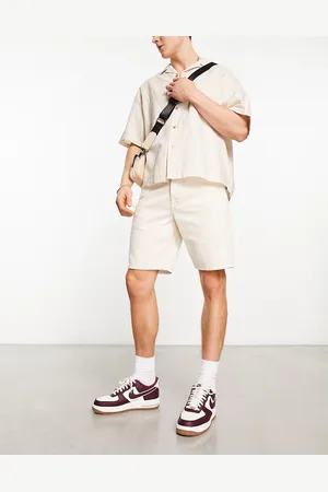 Only & Sons Loose fit denim shorts in ecru