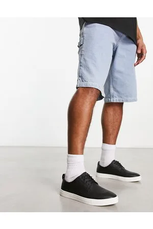 ASOS Derby lace up shoes in faux leather with white sole