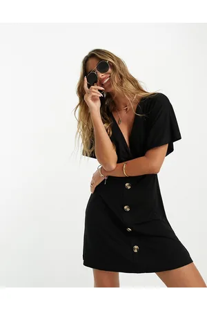ASOS Flutter sleeve mini tea dress with buttons in