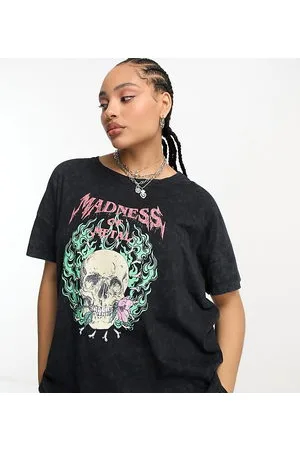 Noisy May Skull T-shirt in acid wash