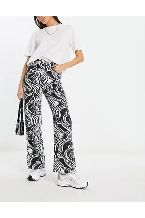 Sixth June Straight leg printed jeans in