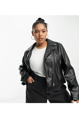 ASOS ASOS DESIGN Curve ultimate faux leather biker jacket in