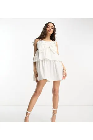 Pieces® Exclusive Bride To Be bow cami mini dress in