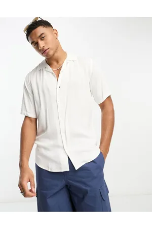Only & Sons Short sleeve viscose shirt with revere collar in