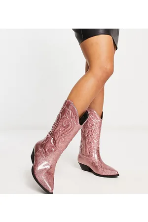 Botas cowboy vaqueras de color rosa para mujer en rebajas