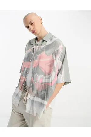 Weekday Oversized resort short sleeve shirt in motor print