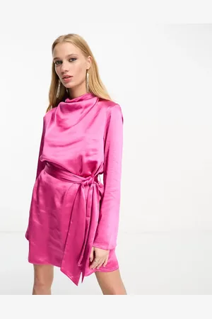 Pretty Lavish Jayda tie waist satin mini dress in