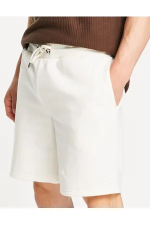 River Island Slim jersey shorts in ecru