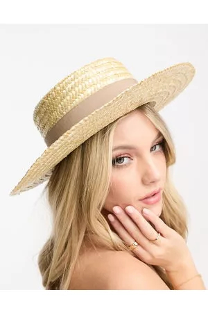 My Accessories London adjustable straw boater hat in natural