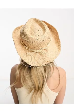 My Accessories Mujer Sombreros vaqueros - London adjustable straw cowboy hat in natural