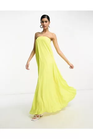 ASOS Bandeau trapeze maxi dress with elasticated back in bright