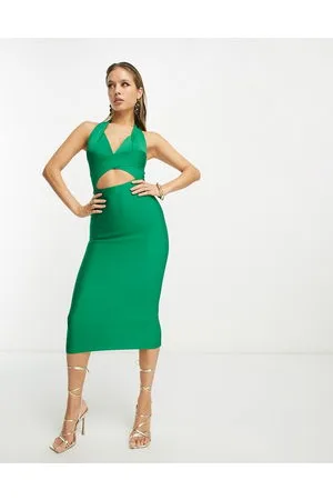 Rare Fashion London bandage cut out midi dress in
