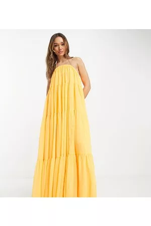 ASOS Mujer Maxi - Channel detail halter neck trapeze tiered maxi dress in bright