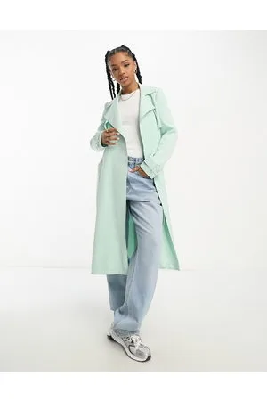 Miss Selfridge Fluid duster coat in sage