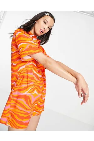 Urban Threads Mujer Estampados - Oversized polo dress in swirl print