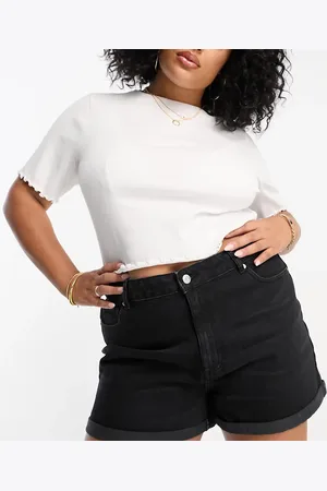 ASOS ASOS DESIGN Curve denim comfort mom short in washed