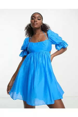 Forever New Mujer Cortos - Puff sleeve mini dress in bright