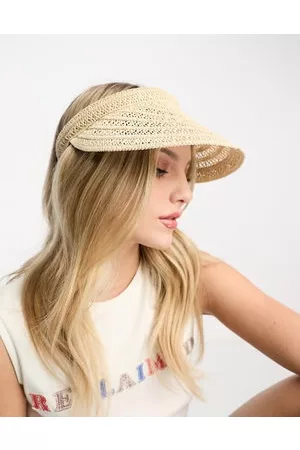 My Accessories Mujer Sombreros - London straw visor hat in natural
