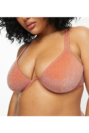 South Beach Exclusive underwire bikini top in rust metallic