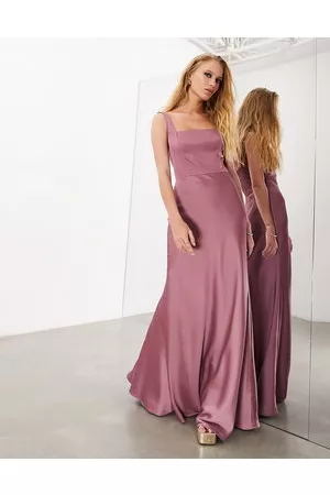 ASOS Mujer Maxi - Satin square neck maxi dress in orchid
