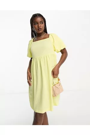 Monki Mujer De playa - Crepe puff sleeve open back mini dress in