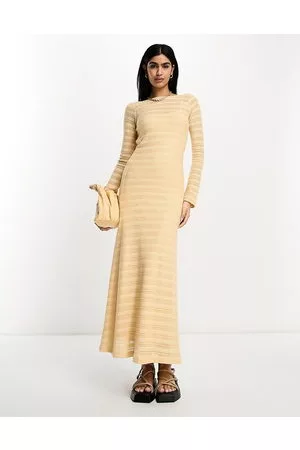 ASOS Mujer Casuales - Long sleeve maxi crochet dress in buttermilk