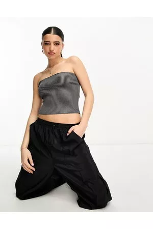 Pull&Bear Mujer Crop tops - Acid wash bandeau tube top in charcoal