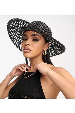 South Beach Mujer Sombreros - Open weave wide brim hat in