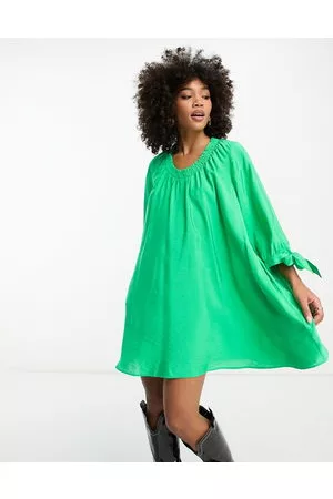 Whistles Mujer Casuales - Gathered neck mini smock dress in bold