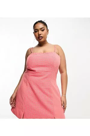 The Frolic Mujer Cortos - Gingham mini cami dress in coral