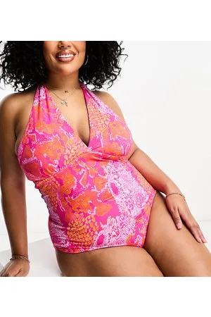 VERO MODA Halterneck swimsuit in snake print