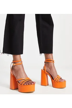 Truffle Collection Wide Fit strappy platform sandals in