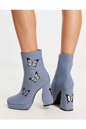 Tammy Girl Mujer Botines bajos - Butterfly heeled ankle boots in denim