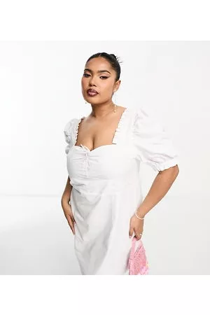 The Frolic Mujer Cortos - Puff sleeve milkmaid mini dress in