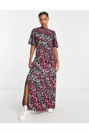 Influence Mujer Vestidos de flores - Flutter sleeve maxi tea dress in mixed floral print