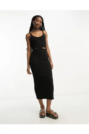 COLLUSION Heavy rib cut out cami maxi dress in