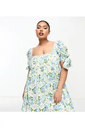 The Frolic Mujer Vestidos de flores - Edge detail puff sleeve mini dress in vintage bloom floral
