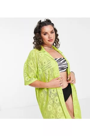 COLLUSION Mujer De playa - Plus lace mini beach cover up in