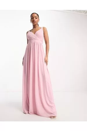 TFNC Mujer Vestidos de noche - Bridesmaid lace back maxi dress in pale